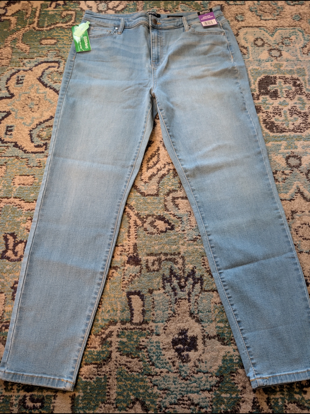 NWT Buffalo David Bitton Women's Light Blue High-Rise Straight Jeans